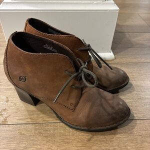 Born Brown Leather Ankle Boots,8.5